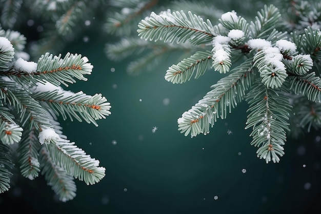 Le pays des merveilles d'hiver, le pin neigeux, l'arrière-plan de Noël