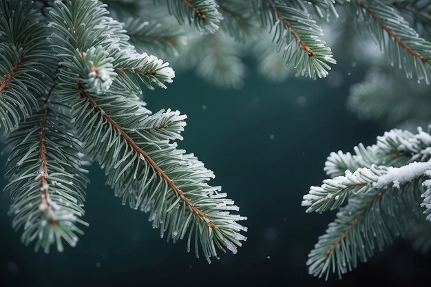 Le pays des merveilles d'hiver, le pin neigeux, l'arrière-plan de Noël