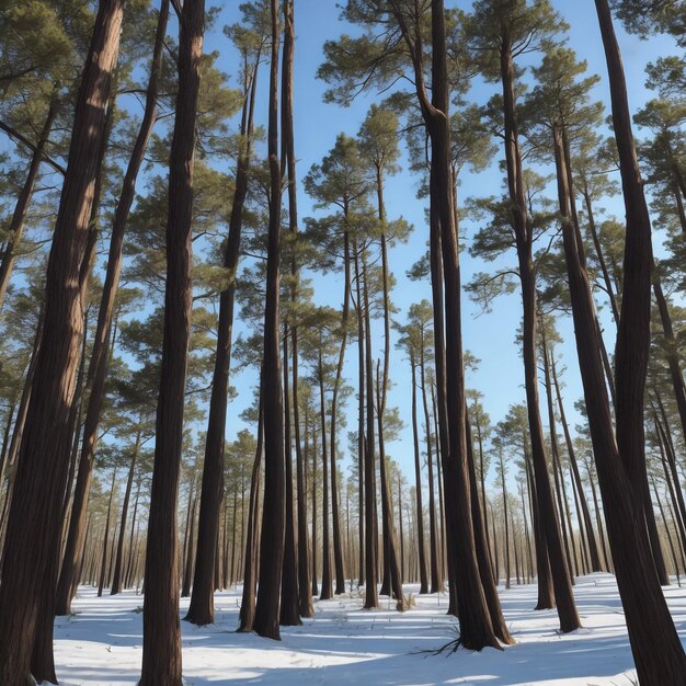 Pays des merveilles hivernales de Corée du Sud Il y a beaucoup de pins