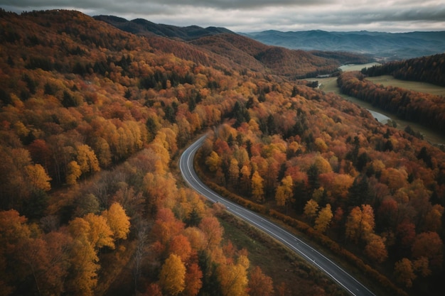 Paysage aérien d'automne Scène d'automne IA Image générée