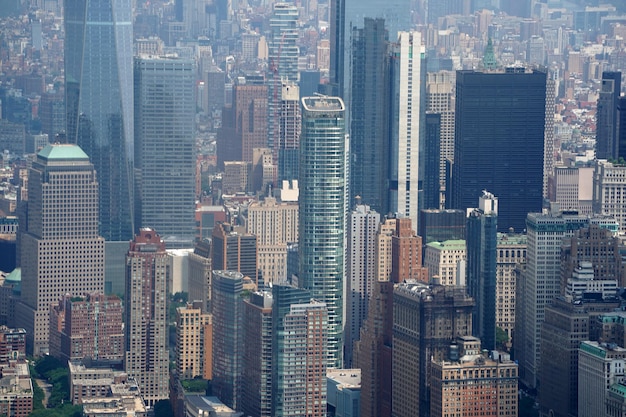 Paysage aérien de tour en hélicoptère de new york city manhattan