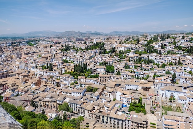 Paysage de l&#39;Albayzin du palais de l&#39;Alhambra. Grenade, Espagne.