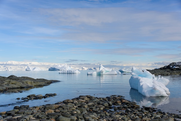 Paysage antarctique avec iceberg