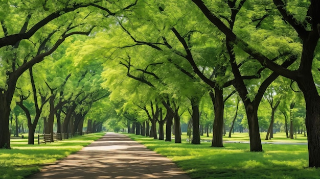 Paysage arboré du parc de beauté d'été