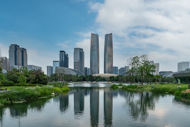 Paysage architectural Street View du centre financier de Chengdu, Sichuan