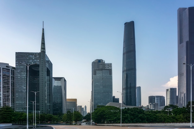 Paysage architectural urbain moderne de Guangzhou, Chine