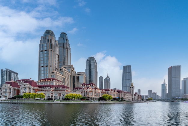 Paysage architectural de la ville de Tianjin en Chine