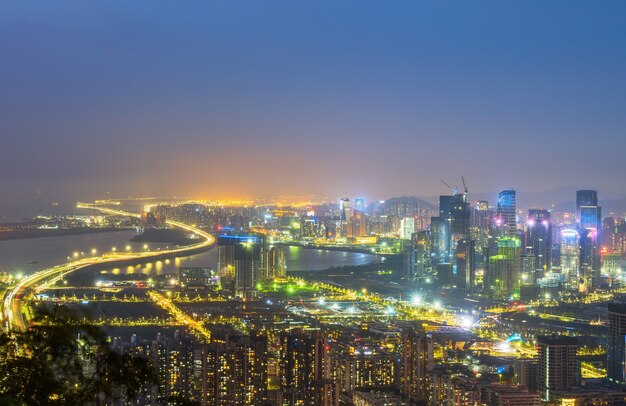 Paysage d'architecture urbaine moderne à Shenzhen, Chine