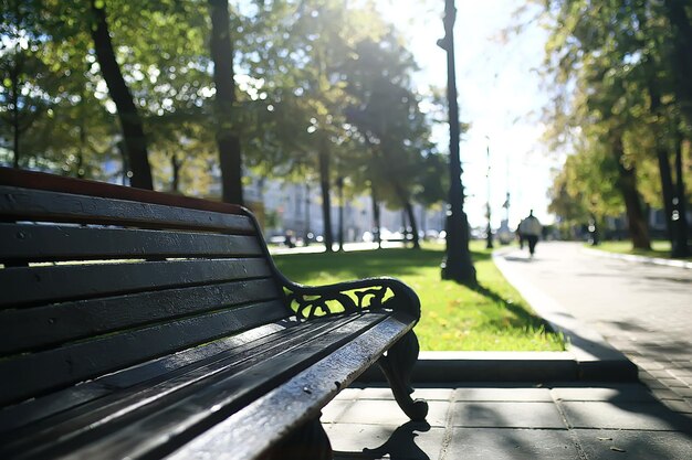 paysage en automne banc de parc / beau banc de jardin, concept de repos, personne en automne parc, fond de paysage, automne