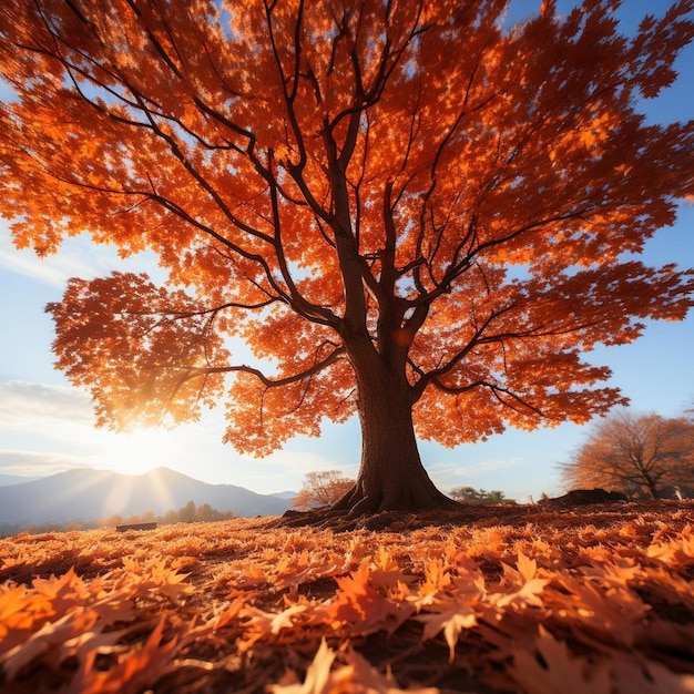 Le paysage d'automne de l'érable