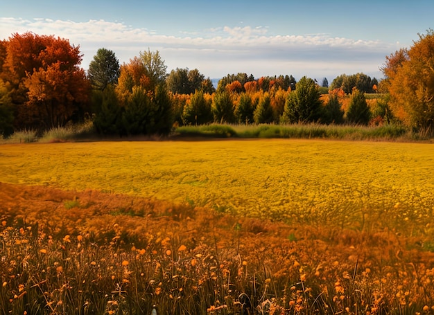 Photo paysage d'automne nature fond fleurs séchées avec des gouttes d'eau après la pluie sur le champ bann