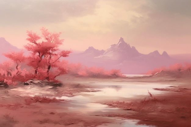 Un paysage aux couleurs blush