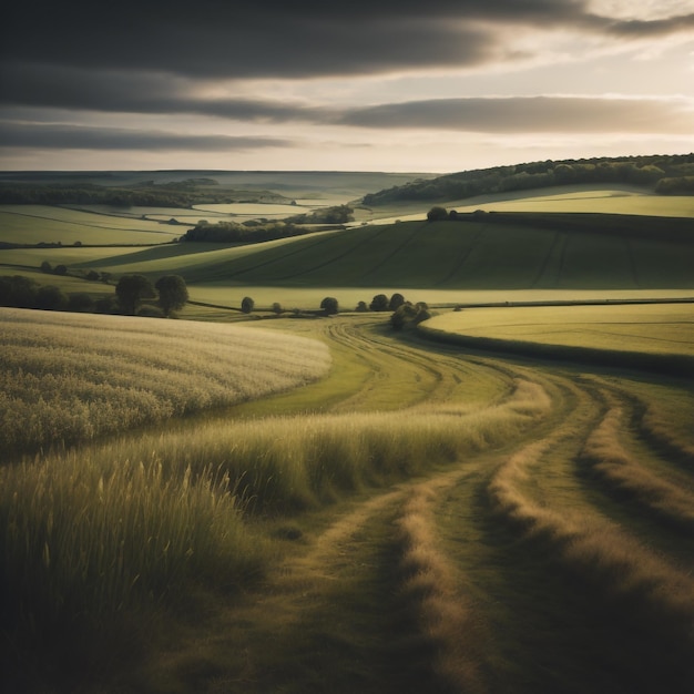 Paysage de blé vert