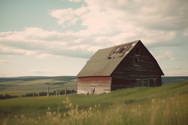 Paysage de campagne avec structure