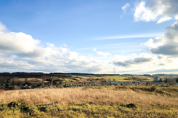 Paysage de champ à la fin de l'automne.