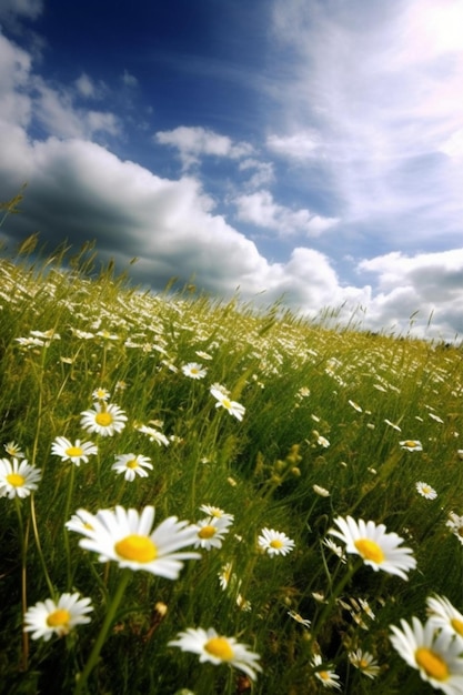 Paysage de champ de marguerites pour fonds d'écran