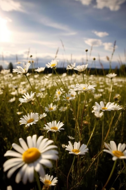 Paysage de champ de marguerites pour fonds d'écran