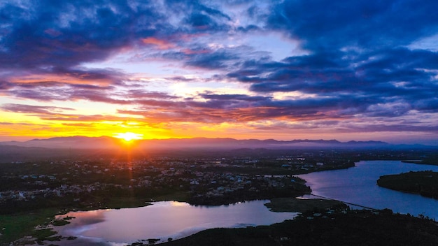 Paysage coucher de soleil