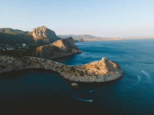 Photo le paysage de la crimée vue d'oiseau