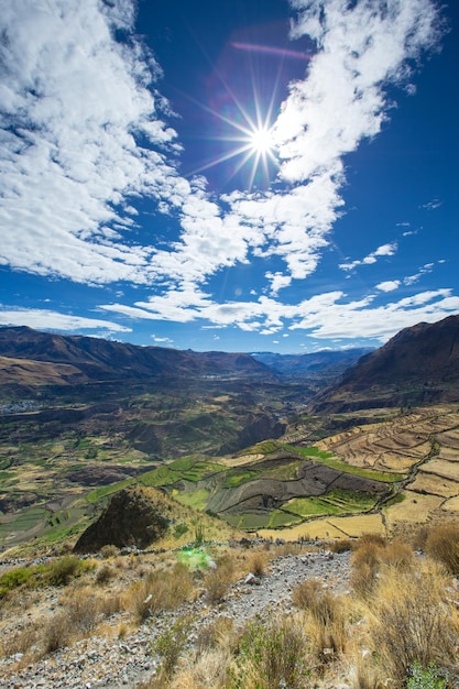 Paysage dans les Andes au Pérou