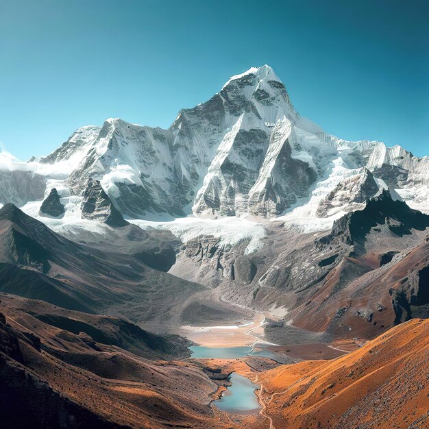 paysage dans l'Himalaya paysage avec de la neige