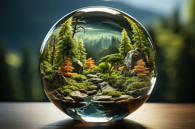 paysage dans un verre