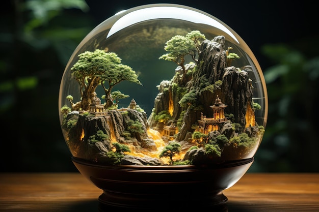 paysage dans un verre