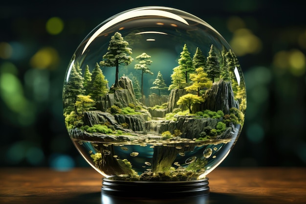 paysage dans un verre