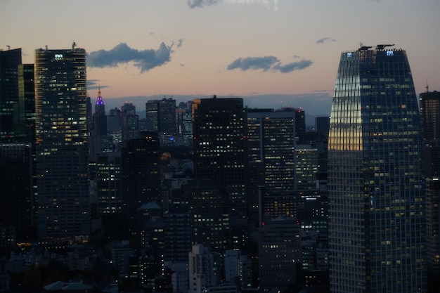 Photo paysage depuis l'observatoire du bâtiment du world trade center de seaside top