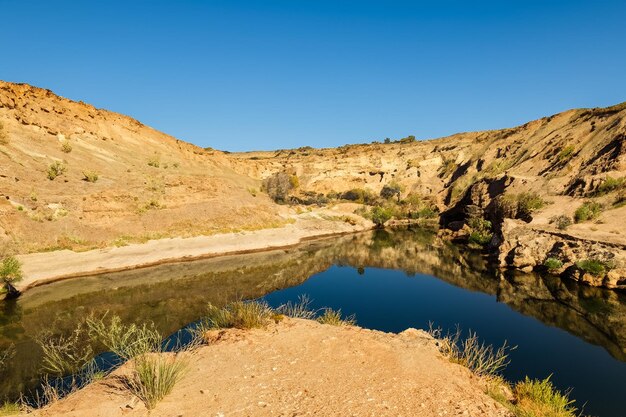 Photo le paysage désertique en arrière-plan