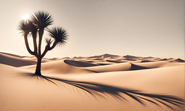 Photo paysage désertique ensoleillé beauté tranquille dans des nuances dorées