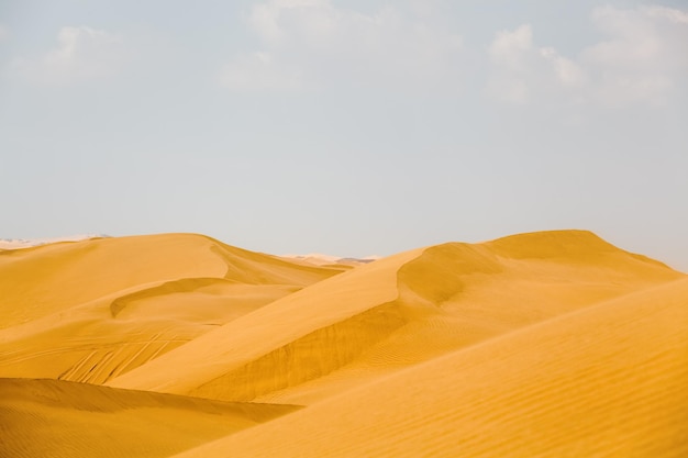 Paysage désertique avec fond de dunes de ciel bleu