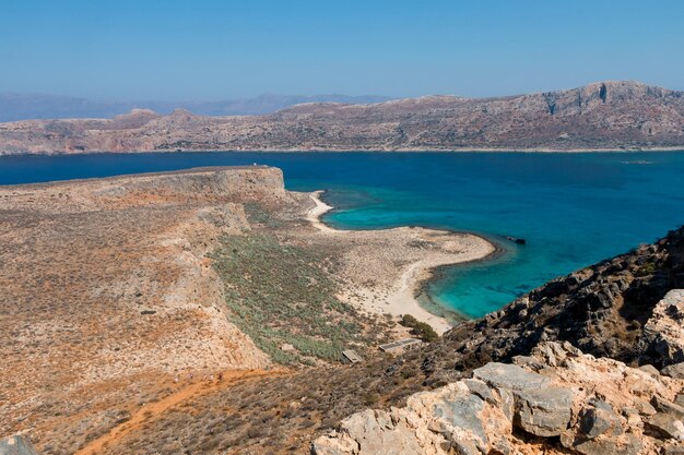 paysage désertique et nature de l'île de Gramvousa en Grèce