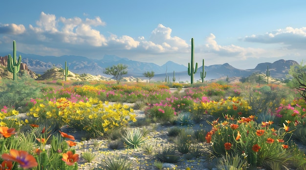 Photo un paysage désertique avec un paysage desertique et un paysage du désert