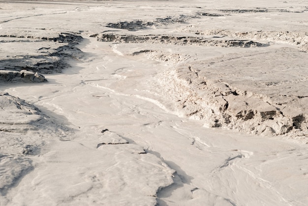 Paysage désertique avec traces d'érosion et lits de rivières asséchés