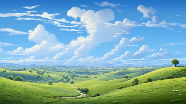 paysage de dessin animé