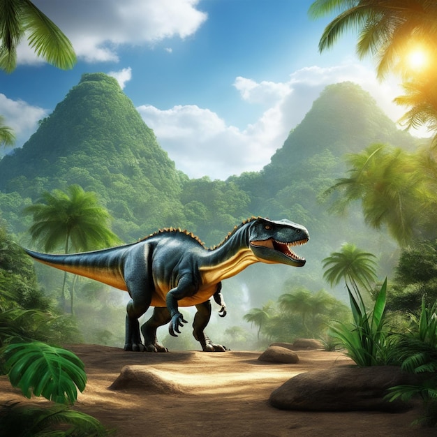 paysage de dinosaure trex