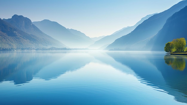 Le paysage du lac de Serene Mountain