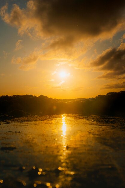 Photo le paysage du lever du soleil