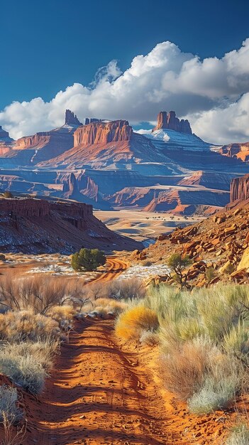 Photo le paysage du parc national de canyonland, dans le moab, dans l'utah