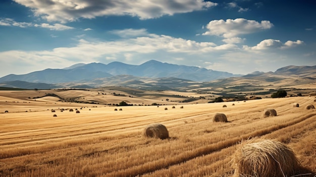 Photo paysage du pâturage de céréales de la montagne orientale