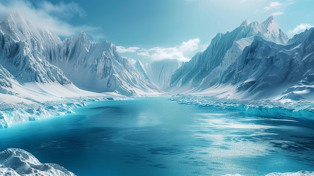 Le paysage du paysage des merveilles des montagnes enneigées La vue majestueuse de l'hiver