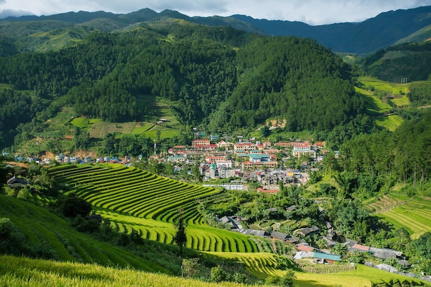 Paysage du village de sapa, au nord du Vietnam.