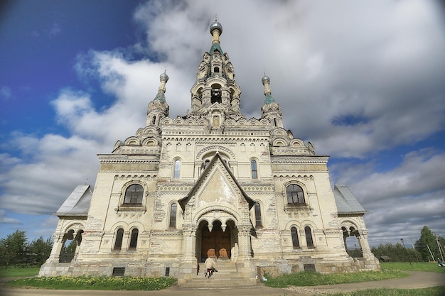 Paysage d'église de Russie, paysage de nature en Russie, religion