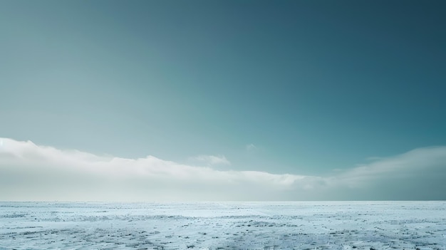 un paysage enneigé avec un ciel bleu et quelques nuages