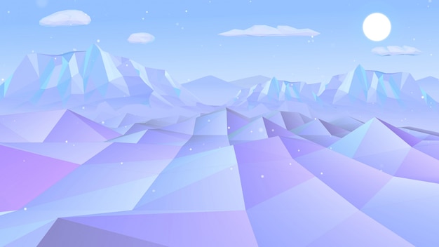 Paysage enneigé Low poly