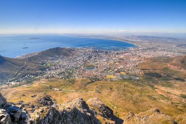 Paysage entourant la montagne de la Table au Cap, en Afrique du Sud