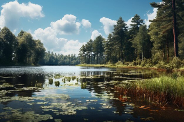 Photo paysage d'été avec une rivière