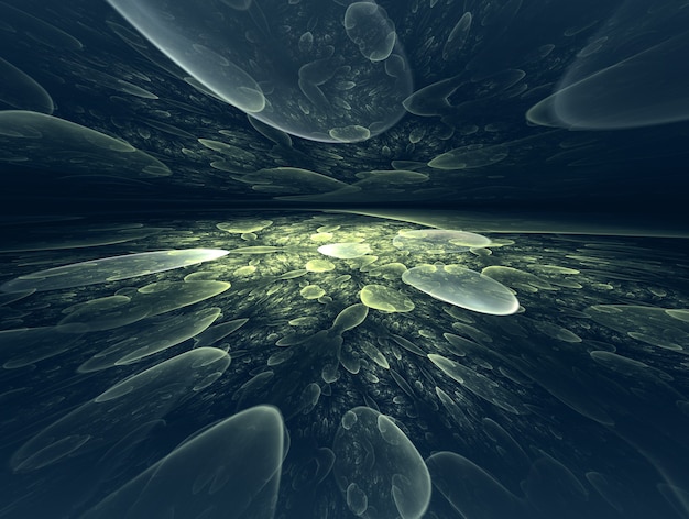 Paysage fantastique avec horizon fractal