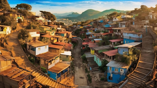 Photo le paysage de la favela du cantagalo